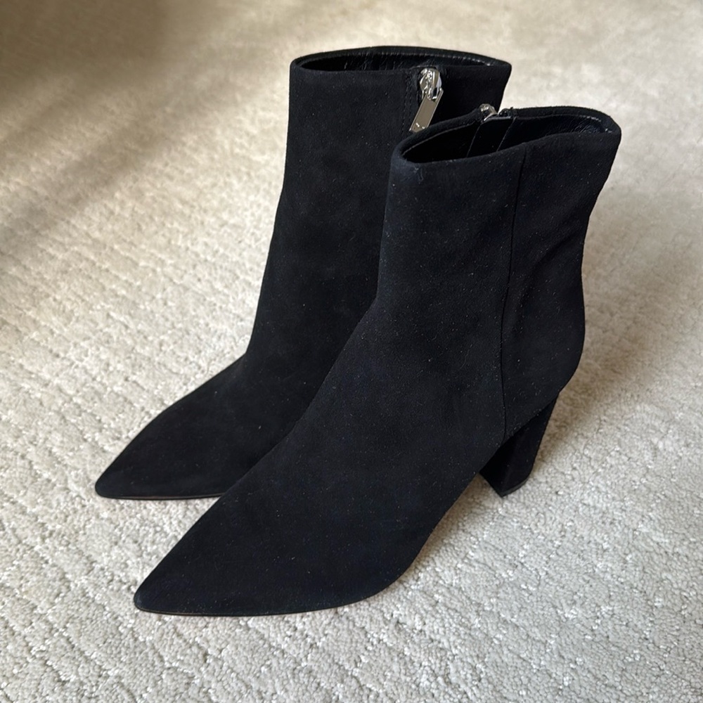 Black Suede Marc Fisher Ankle Boots Size 6
